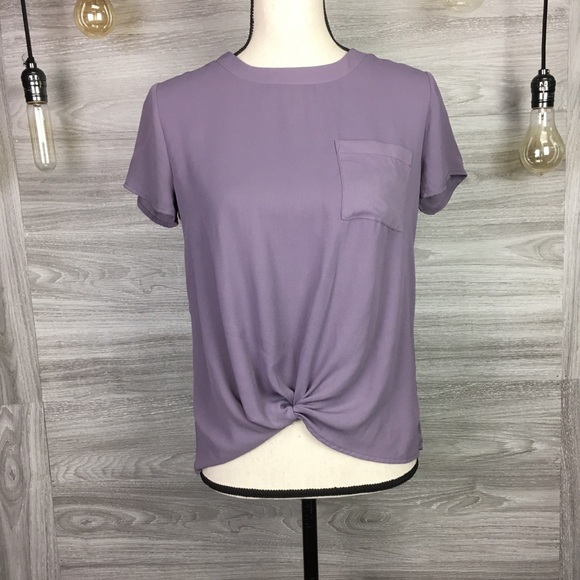 Pink Rose Tops - Pink Rose Knot Tee W/ zipper back Size S